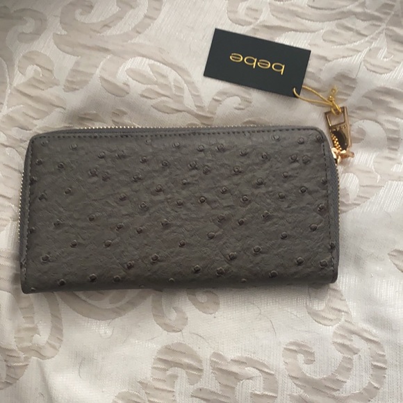 NWT Bebe wallet Gray ostrich - Picture 4 of 8